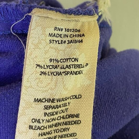 Soft Surroundings Colorful Metro Purple Pull On Denim Leggings Size Small Petite - Picture 7 of 7